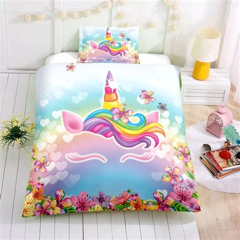 Personalized Custom Flower Unicorn Lash Bedding Set Unilovers