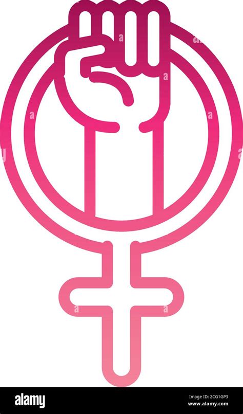 Feminism Movement Icon Symbol Of Female Gender Raised Hand Rights