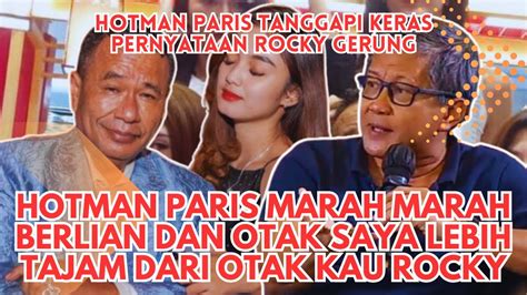 Makin Panas Hotman Paris Tidak Terima Disebut Rocky Gerung Cincinnya