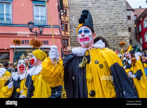 Participants In The Rottweil Carnival In Rottweil Germany Stock Photo