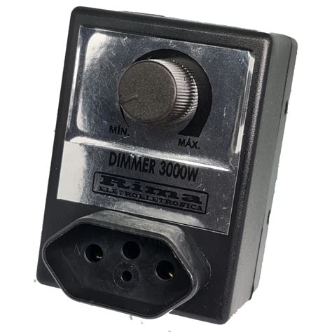 Dimmer Plugue e Tomada Controlador de Potência Rotativo Dimer 3000w