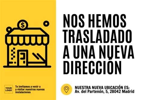 Carteles De Nos Hemos Trasladado Para Imprimir