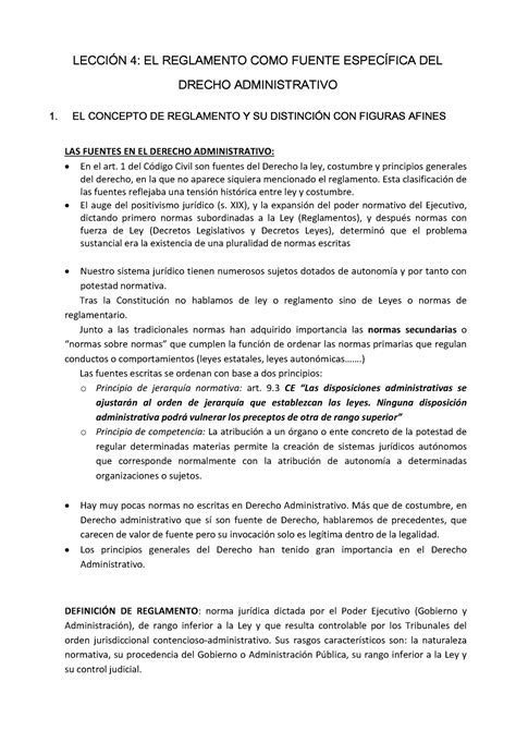 L El Reglamento Como Fuente Espec Fica Del Derecho Administrativo