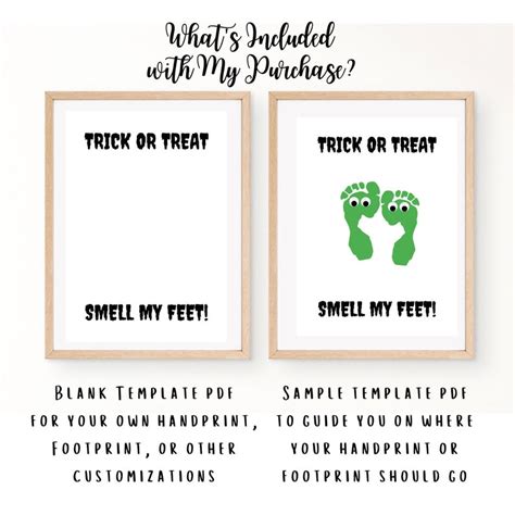 Trick Or Treat Smell My Feet Footprint Art Printable Etsy