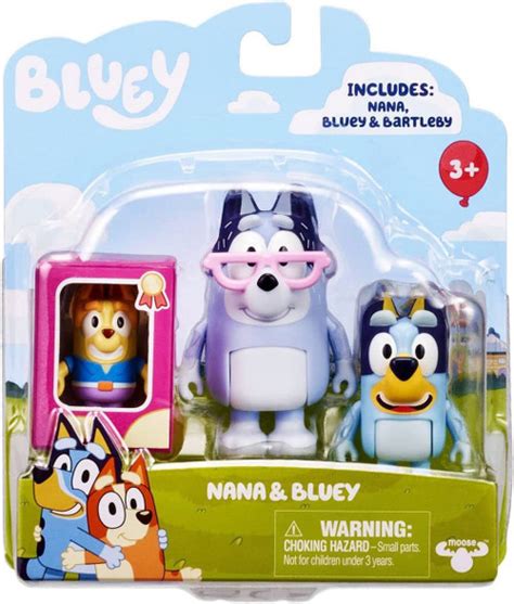 Bluey Nana Bluey 3 Mini Figure 2-Pack with Bartleby Moose Toys - ToyWiz