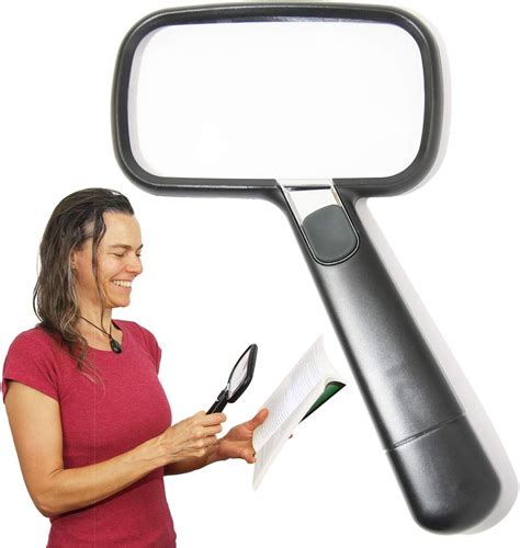 EasY Magnifier Grande Loupe de Lecture 2X avec Lumière LED Senior