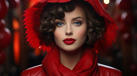 Premium Ai Image Glamorous Woman Applying Vibrant Red Lipstick Ready