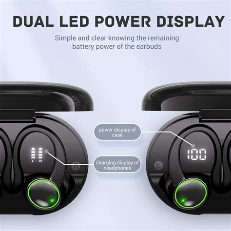 Aotonok Wireless Earbud Bluetooth 53 Headphones 3d Stereo With Earhook 40h Touch Control Over