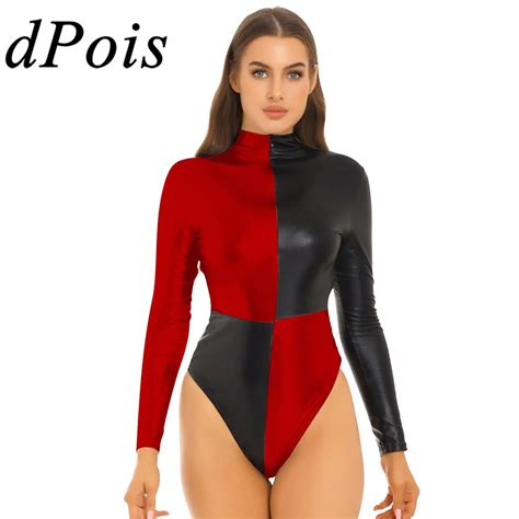 Mulheres Manga Longa Collant Gin Stica Bodysuit Gin Stica Bodysuit