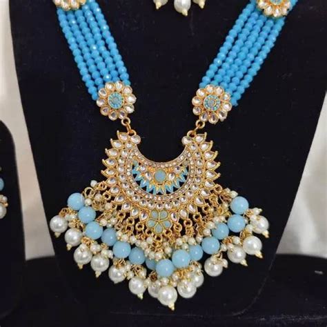 Buy RAJASTHANI GAHANA Alloy Gold Plated Gold Turquoise White Jewel