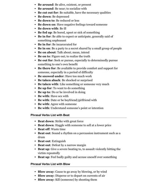 2000 Common Phrasal Verbs List From A Z Pdf