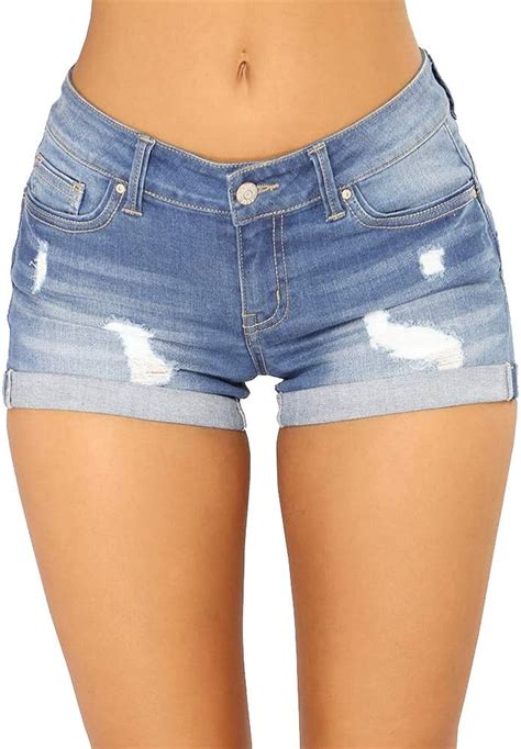 Short En Jean Femmes Stretch Slim Fit Shorts Ripped Mini Pantalons