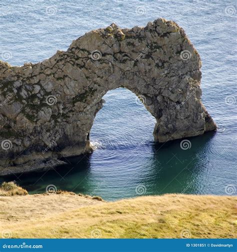 Durdle Door from Dorset Coast Path England Stock Image - Image of ...