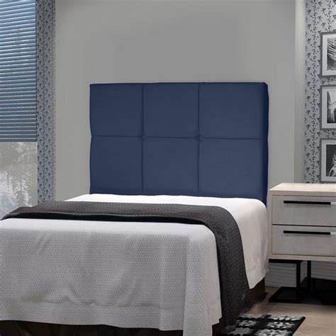 Cabeceira Estofada Solteiro Para Cama Box Cm Azul Marinho Carol