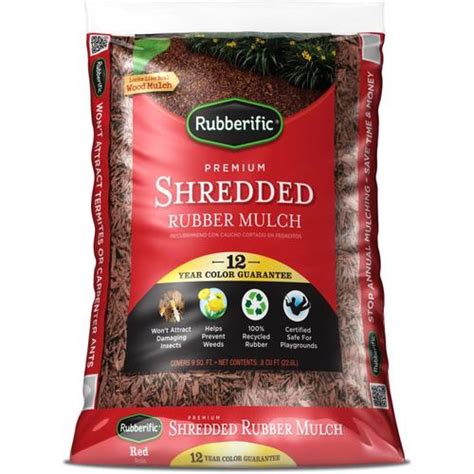 Rubberific 08 Cu Ft Red Rubber Mulch In The Bagged Mulch Department At