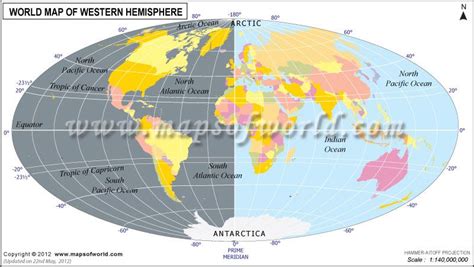 Western Hemisphere Map With Latitude And Longitude