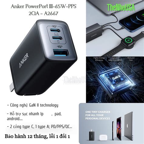 C S C Nhanh Anker Powerport Iii Port W Gan Ii A C A Pd Pps Qc