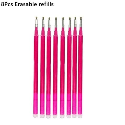 Stylo Rose Red Refill 8pc Stylos à Gel Effaçables Et Rétractables