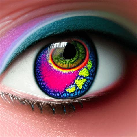 Pink Chameleon Eye with Rainbow Iris · Creative Fabrica