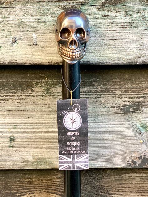 Skull Walking Cane With A Knob Handle Fashionable Walking Etsy Uk