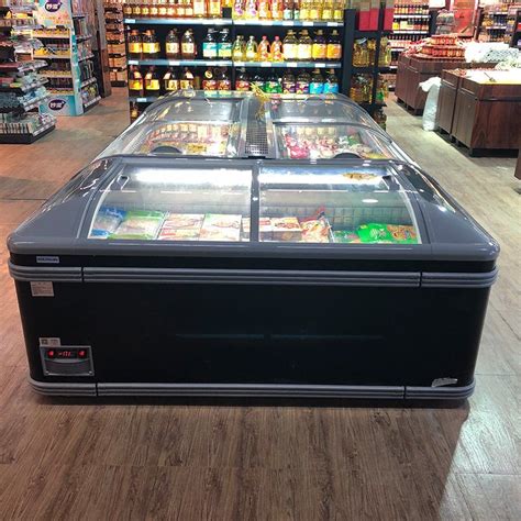 Plug In Supermarket Island Freezer Commercial Display Chest Freezer