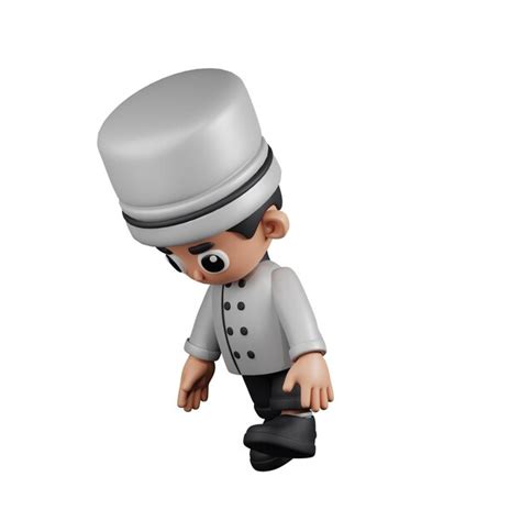 Premium Psd 3d Character Chef Tired Walk Pose