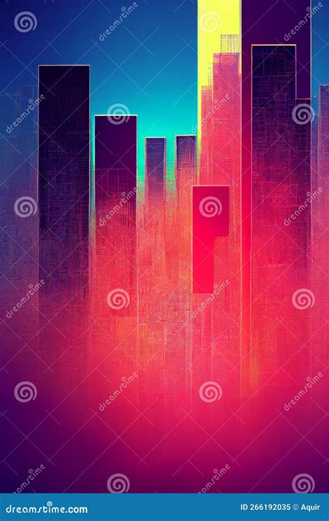 Cityscape Abstract Modern Cityscape Background Ai Generated Glitch