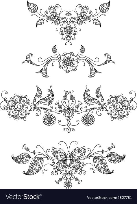 Floral page dividers and decorations Royalty Free Vector