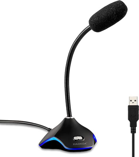 XIAOKOA USB Microphone for Computer with Mute Button,Plug & Play ...