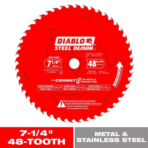 DIABLO 7 1 4in X 48 Teeth Steel Demon Cermet II Saw Blade For Medium