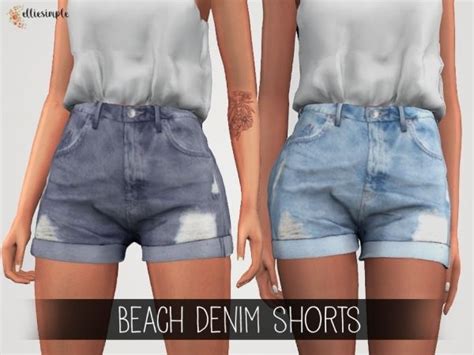 Elliesimple Beach Denim Shorts The Sims 4 Artofit