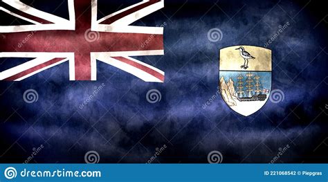 3D Illustration Of A Saint Helena Flag Realistic Waving Fabric Flag