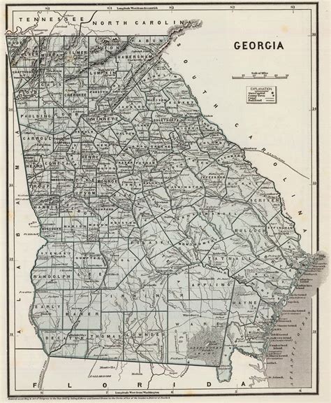 1845 Georgia Georgia Map Georgia History Old Maps