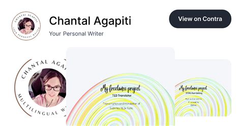 Chantal Agapiti On Contra Your Personal Writer