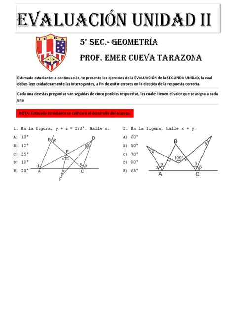 Geometría 5° Sec Pdf Enseñanza De Matemática Educación Avanzada