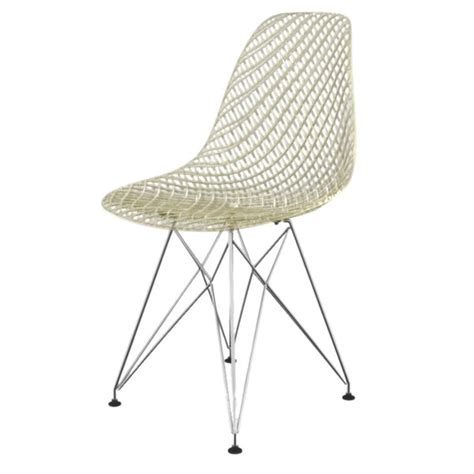 Cadeira Para Sala De Estar Eames Maglia Pp Eiffel Cromado 4 Unidades