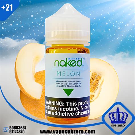 Naked Melon Ice Ml Nicotine Vape Subzero