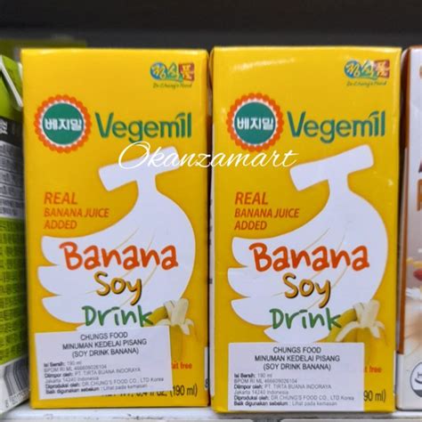 Jual Chungs Food Vegemil Soy Milk Banana 190ml Shopee Indonesia