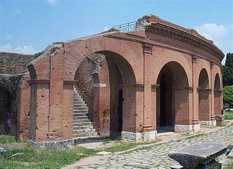 The Roman Theater At Ostia Antica Restored Facade Along The Decumanus