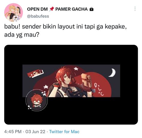 Open Dm Pamer Gacha On Twitter Babu Bentar Deh Kalau Sender Bikin