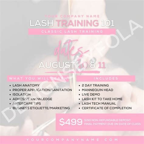 DIY LASH TRAINING Flyer Become Your Own Boss Flyer Lash Etsy