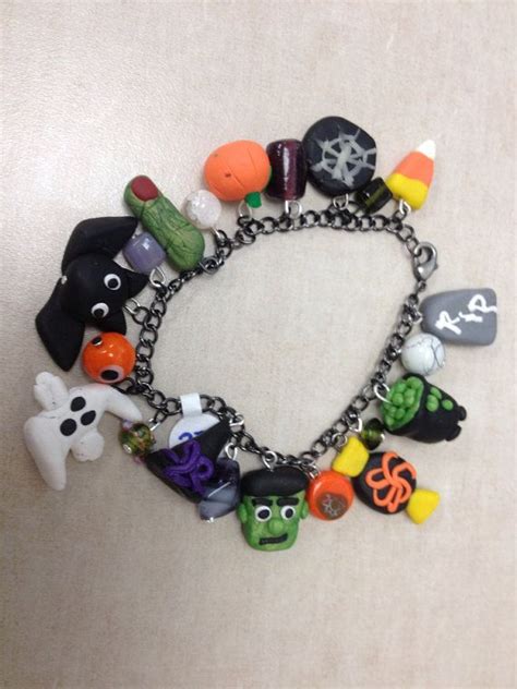 Halloween Polymer Clay Charm Bracelet Polymer Clay Charm Bracelet