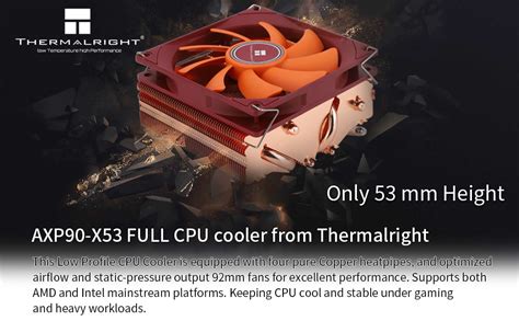 Amazon Thermalright Axp X Full Low Profile Itx Cpu Cooler With