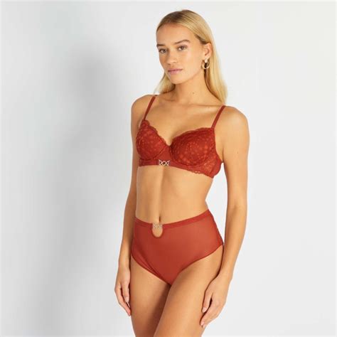 Soutien Gorge Dentelle Corbeille Plongeant Rouge Kiabi