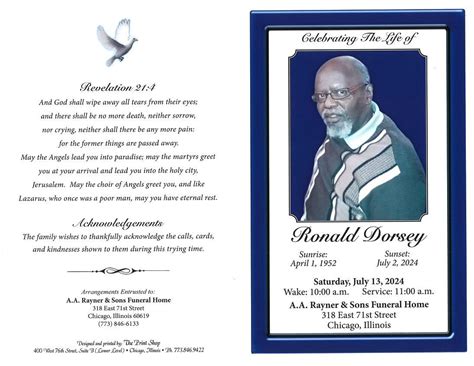 Ronald Dorsey Obituary Aa Rayner And Sons Funeral Homes