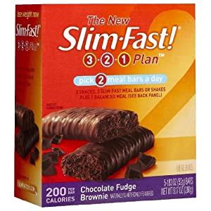 Slim fast diet Plan: Slim-Fast 3-2-1 200 Calorie Meal Bars, Chocolate Fudge Brownie, 5 Pk review