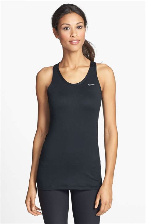 Nike Solid Long Stretch Distance Dri Fit Racerback Running Tank Nordstrom