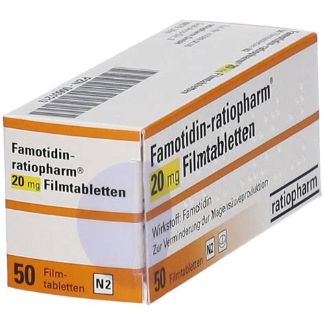 Famotidin Ratiopharm® 20 Mg 50 St Mit Dem E Rezept Kaufen Shop Apotheke