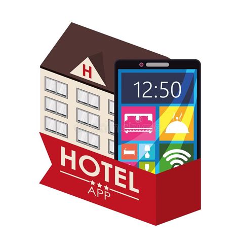 Smartphone And Hotel Digital Apps Design Stock Vector Illustration Of