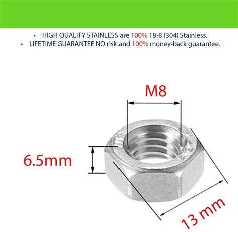 M8 Nuts Flat And Lock Washers Assortment Kit 100pcs Persberg